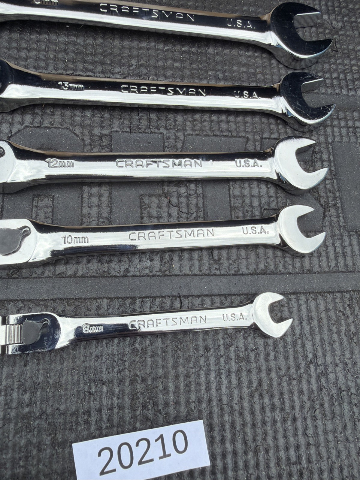 Rare Sears Craftsman USA Nos 7pc Locking Flex Ratcheting Wrench Set 42401 Metric