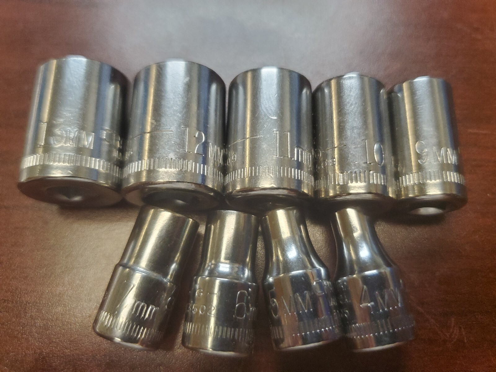 Craftsman USA 1/4″ Drive 6 Point Shallow 9 Piece Metric Socket Set 4mm – 14mm