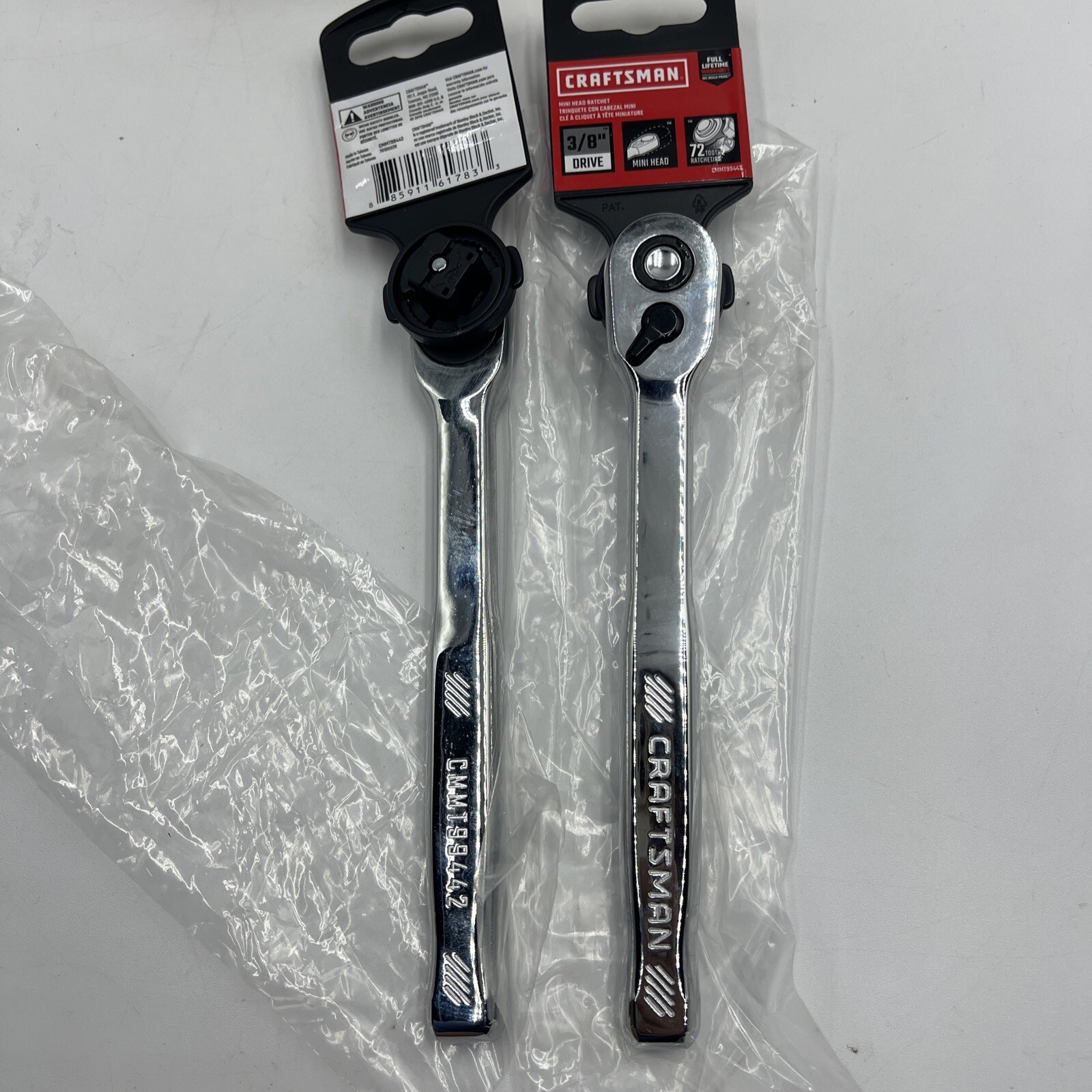 2 CRAFTSMAN 72 Tooth 3/8” Drive Mini Head Ratchets CMMT99442 – New