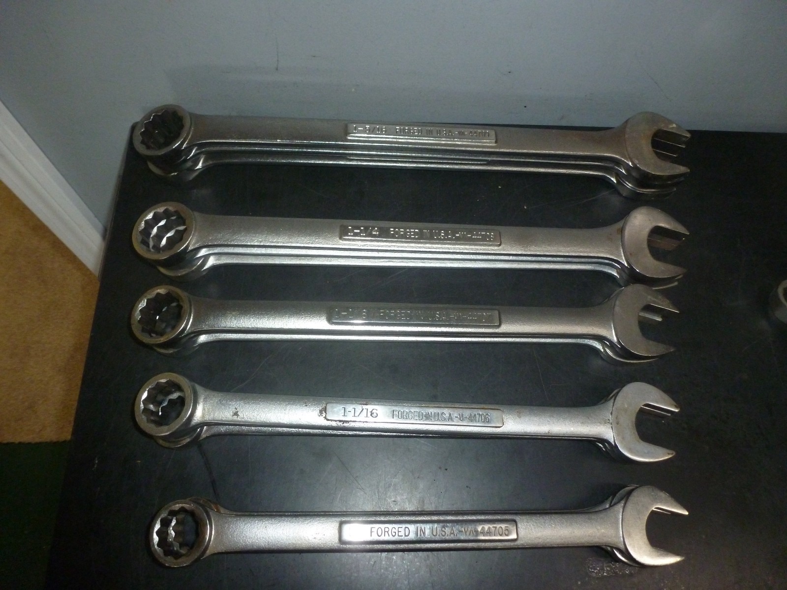 Large Vintage CRAFTSMAN -V- Combination Wrench Set 1″ to 1-5/16″ LOT of 5 pieces
