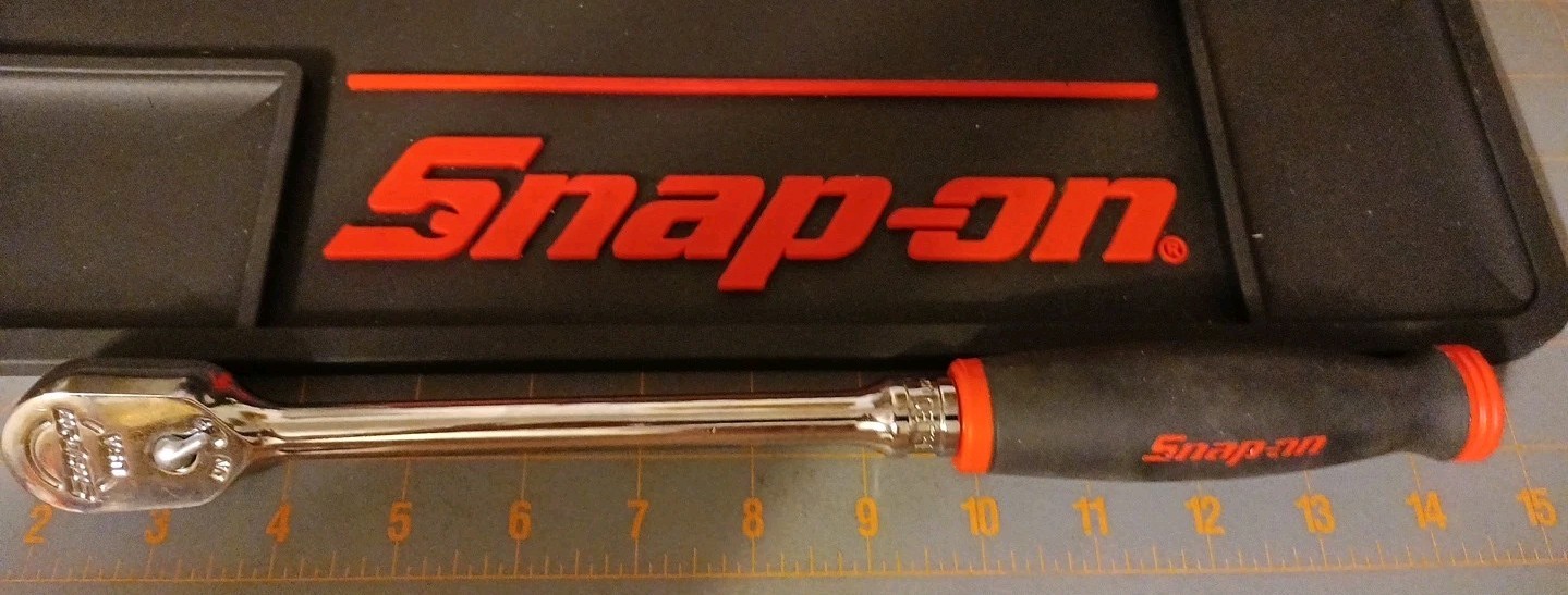 Snap-on FHL80 3/8″ Drive RED Soft Grip LONG Fixed Head Ratchet 🌟 Mint