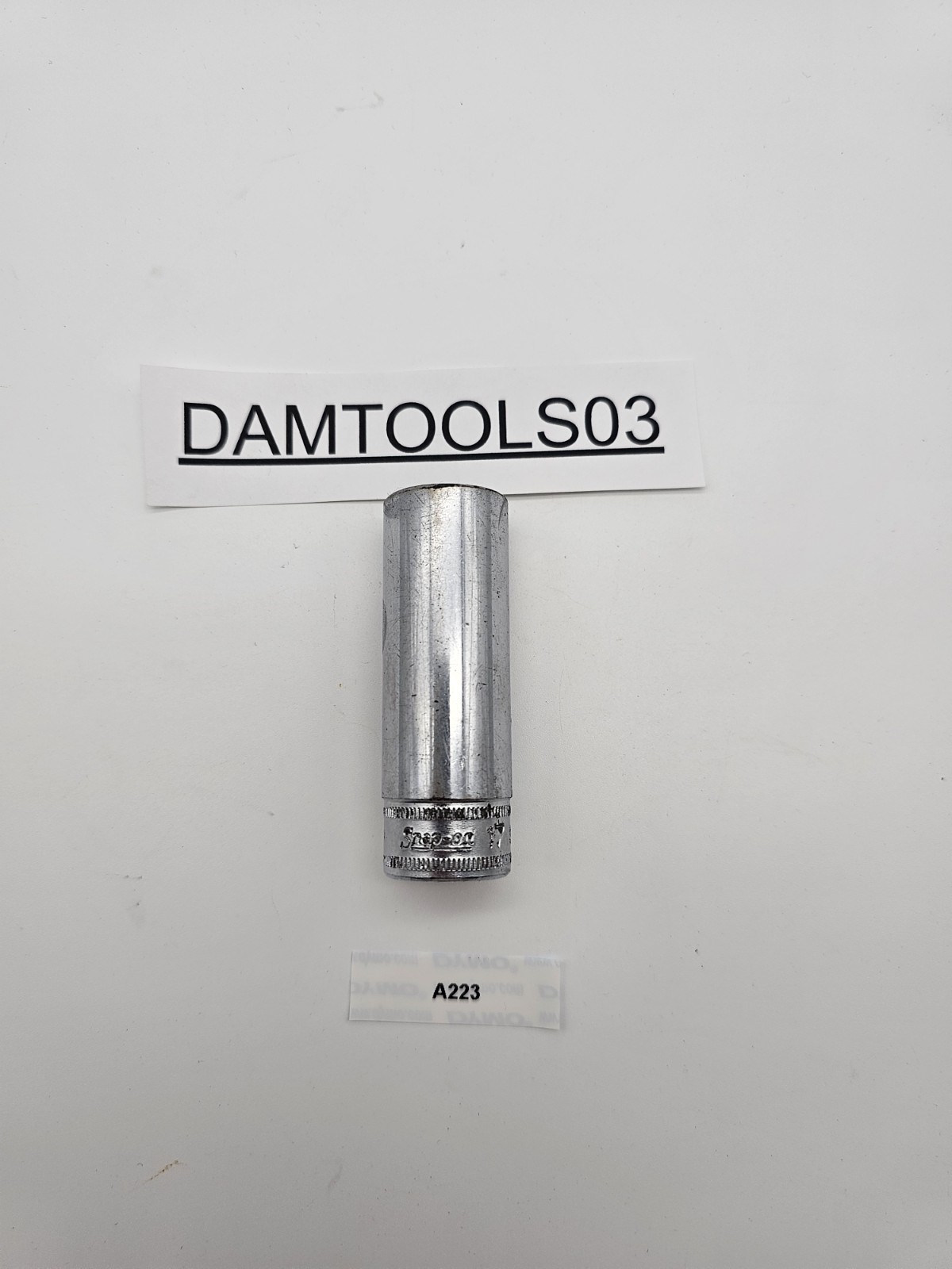 Snap On Tools 3/8″ Drive 17mm metric Deep 6 Point Chrome socket SFSM17 USA
