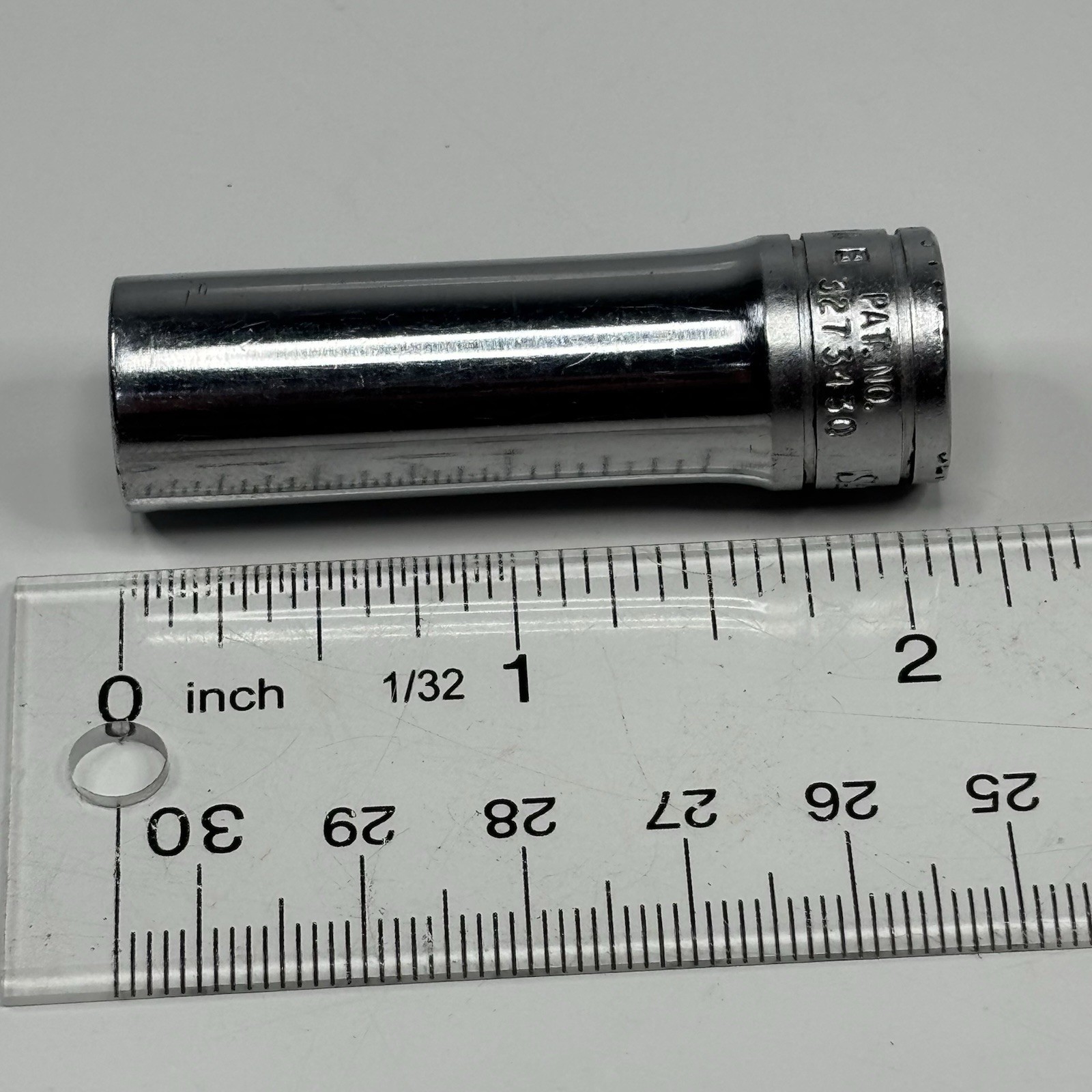 Snap On Tools SFS121 3/8 Drive 6Pt SAE 7/16 Flank Dr Deep Socket USA VTG 1968
