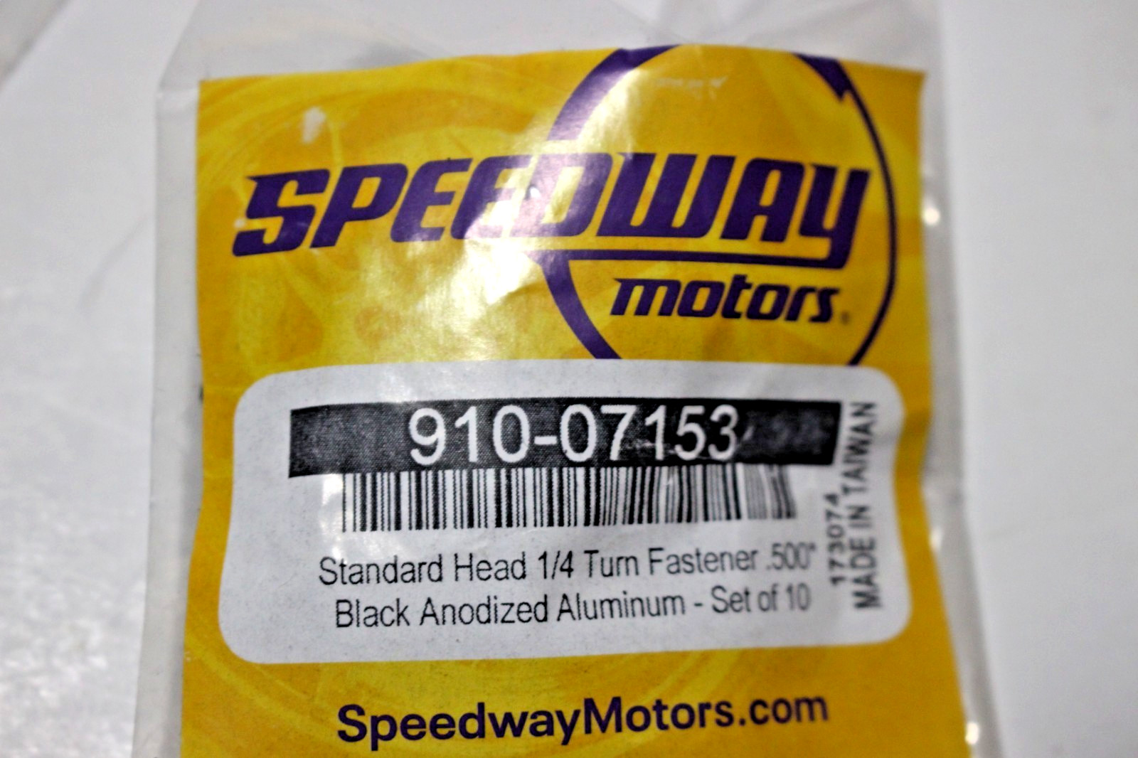 SPEEDWAY MOTORS 10-PIECE SET 1/4 TURN FASTENERS BLACK 910-07153 PLUS TOOL