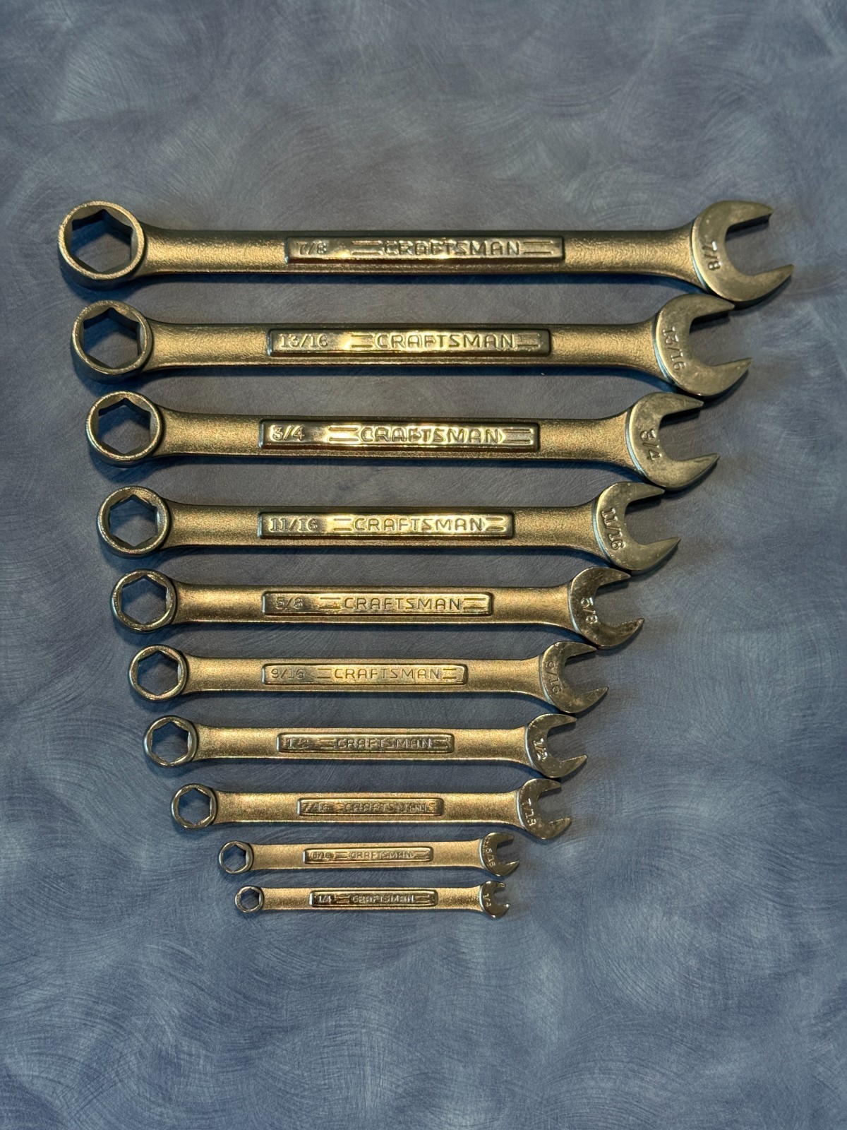 Vintage Craftsman USA 10 pc Combination Wrenches SAE VV Series
