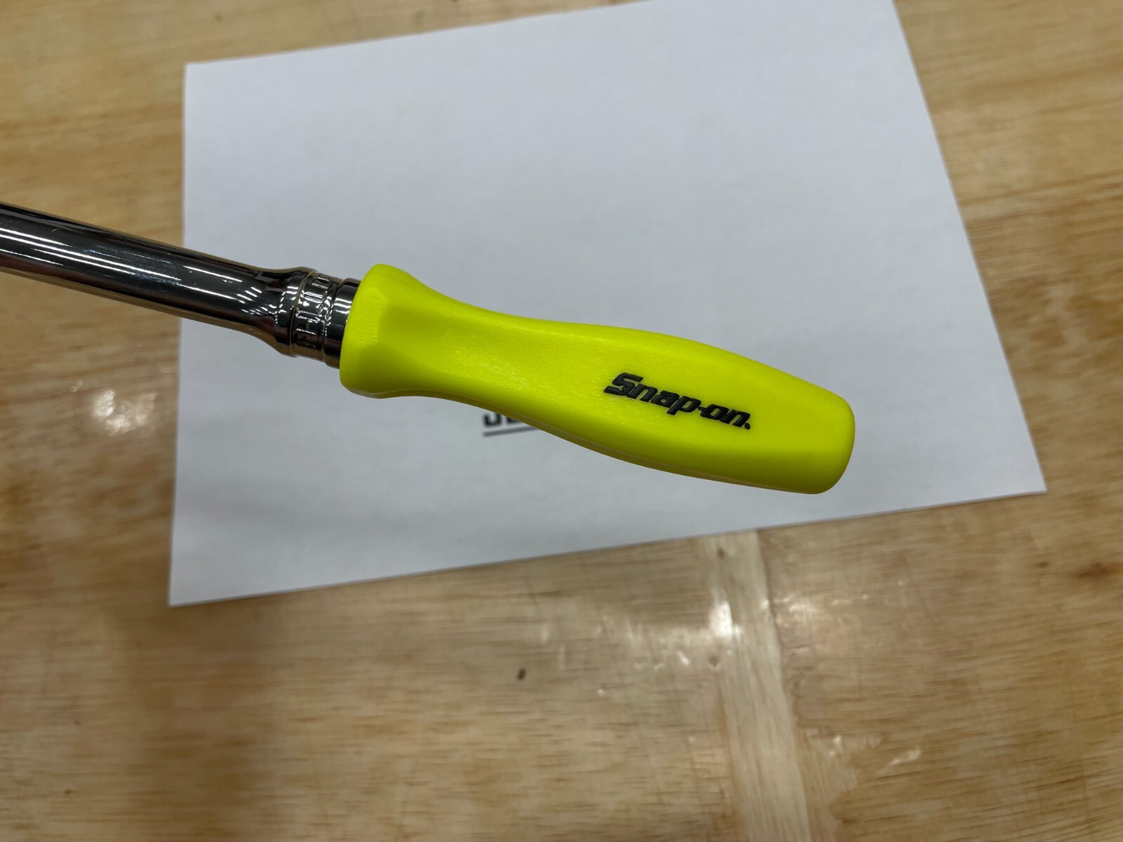 Snap-on Tools NEW HI-VIZ 3/8″ Drive Hard Grip Extra-Long Fixed Ratchet FHLLD80HV