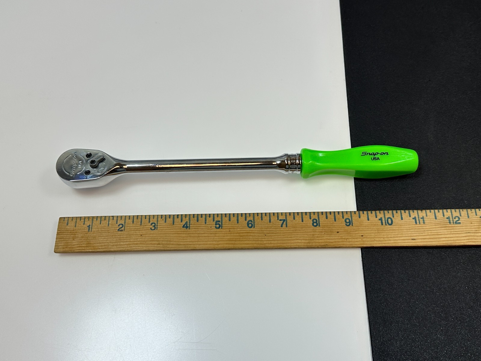🇺🇸 Snap-on Tools USA FL836 3/8″ Drive LONG Green Hard Handle Ratchet