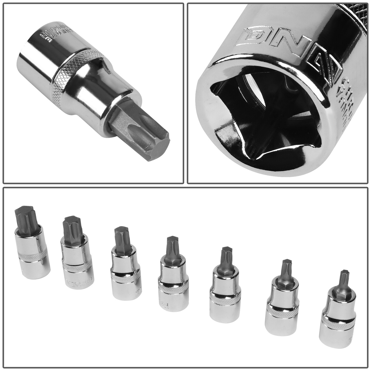 7Pc Internal & 9Pc External Torx Socket Hand Tool Kit 1/2″ Drive w/Carrying Case