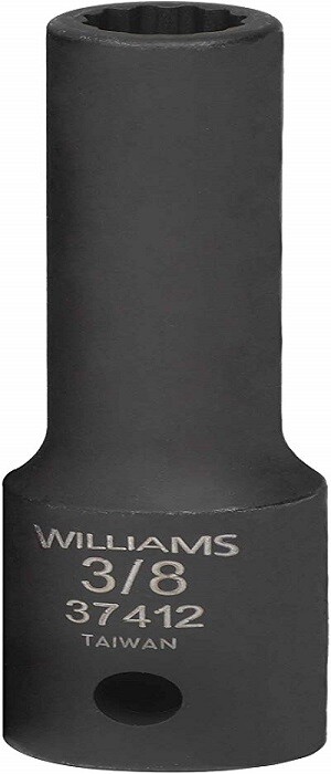 1/2″ Drive Deep Impact Sockets,12 Point, SAE, Black Industrial Finish, Williams