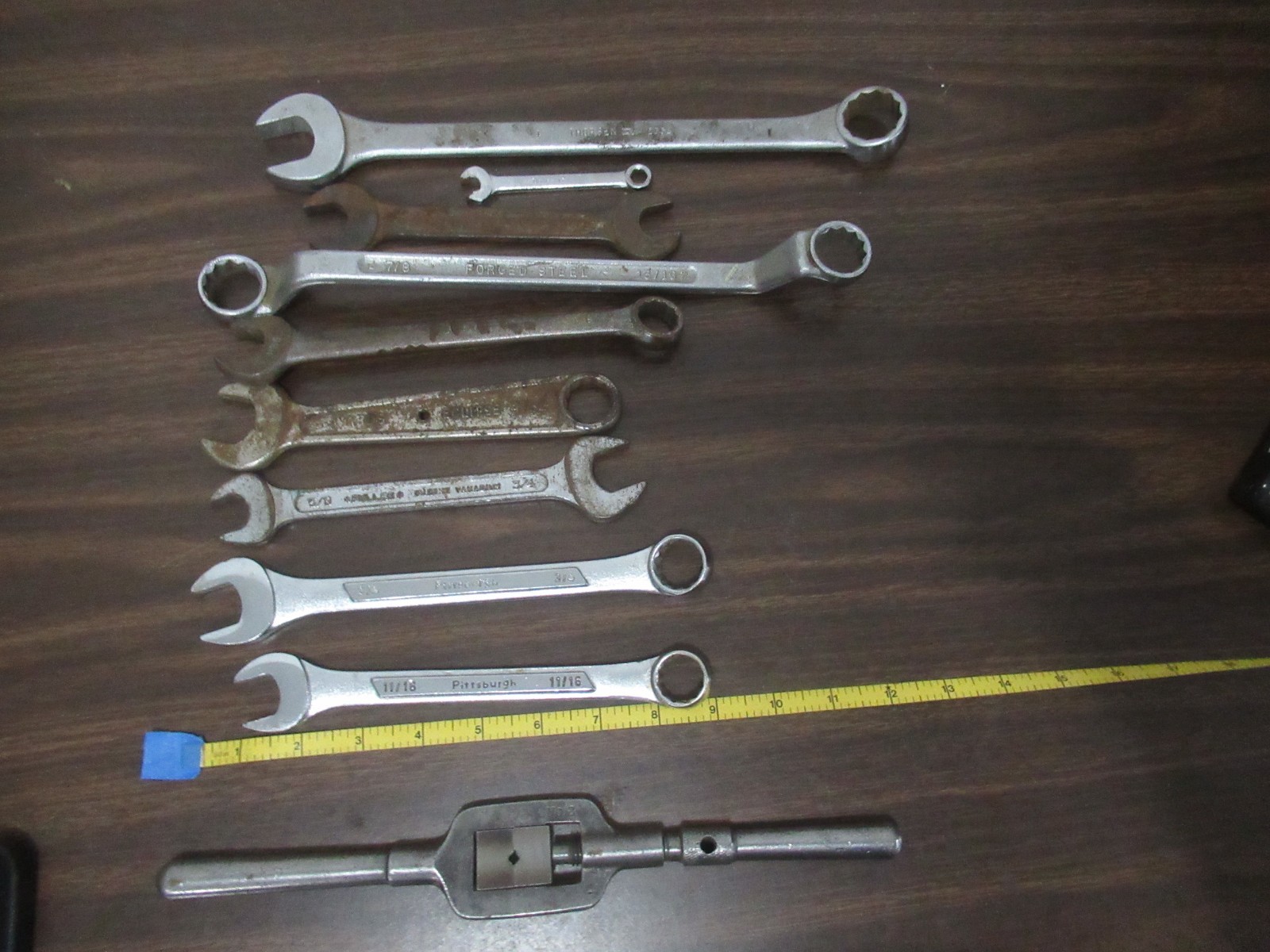 Vintage lot of 10 wrenches 1 Tap wrench Pittsburg Eclipse Thorsen more