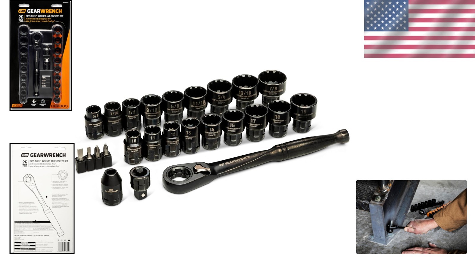 Complete 3/8″ Drive Ratchet and Socket Set – 25 Essential Tools for Mechanics