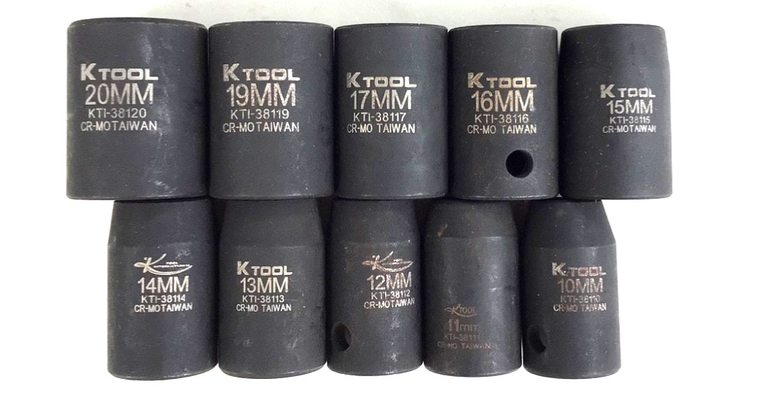 K Tool International Impact Socket Metric Automotive Tool Lot of 10