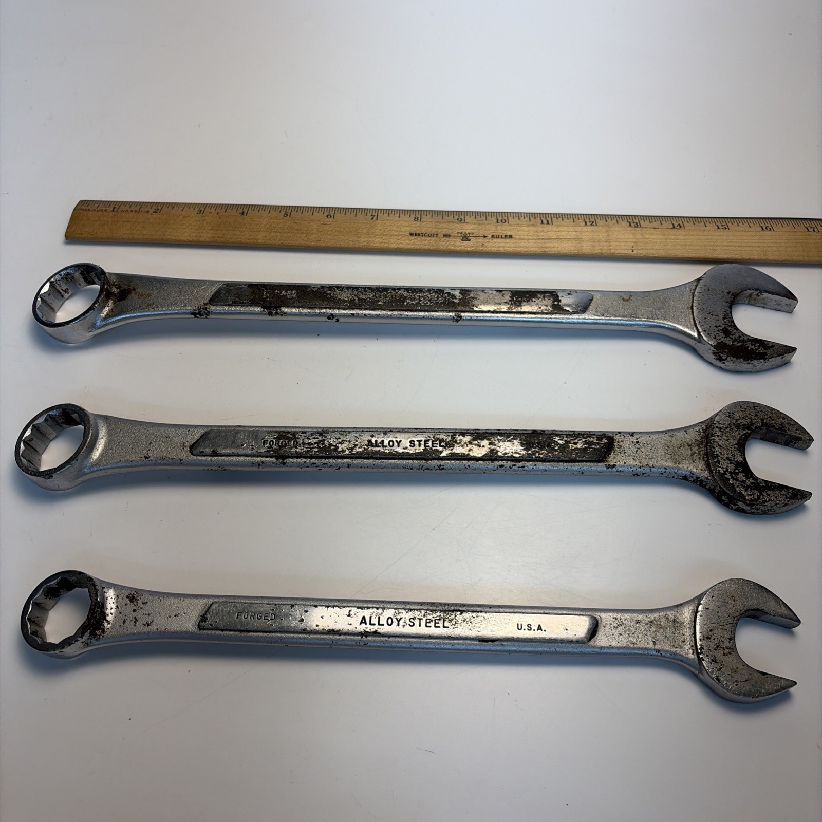 Vintage Husky USA Combination Wrench Set CC32 CC36 CC40 1″ – 1-1/4″