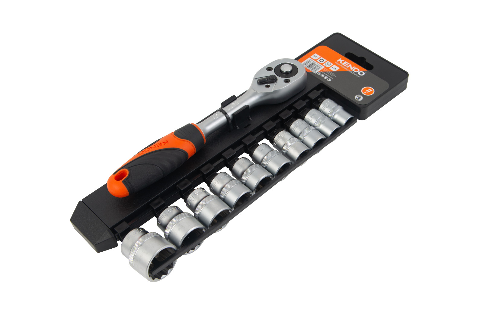 3/8″ Drive Socket Set with 72-Tooth Ratchet Handle 11-Piece