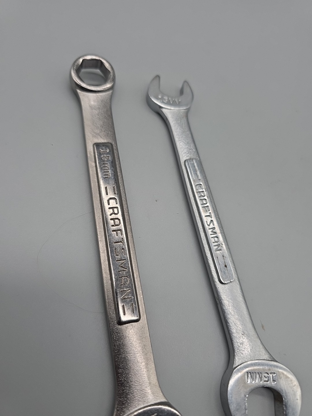 Craftsman 15mm x 13mm Metric Open End Wrench VV 44507+ VA 42872 15mm 6pt USA