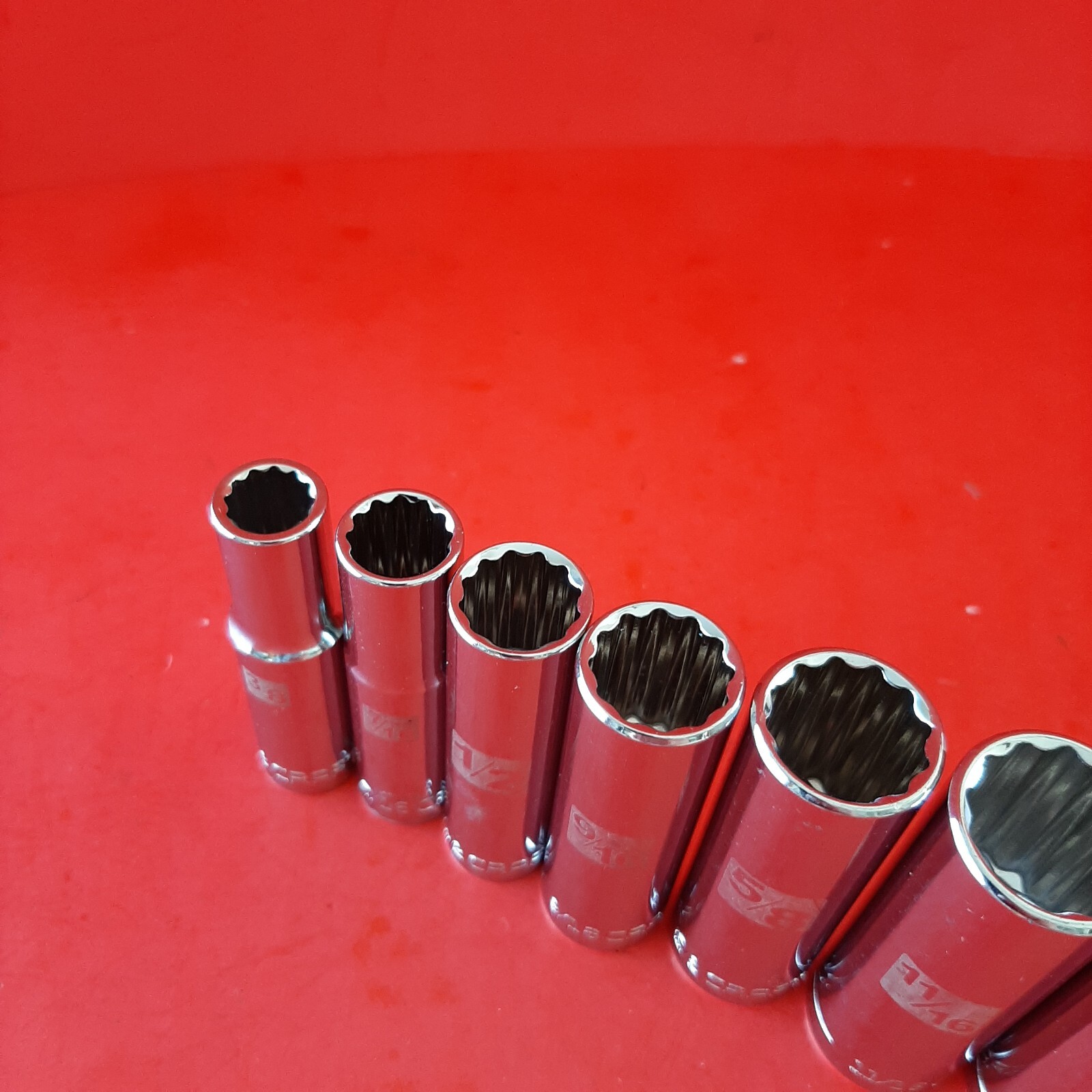NEW CRAFTSMAN Easy Read 11pc 3/8″ Drive DEEP 12 Point SAE Socket Set 3/8-1″