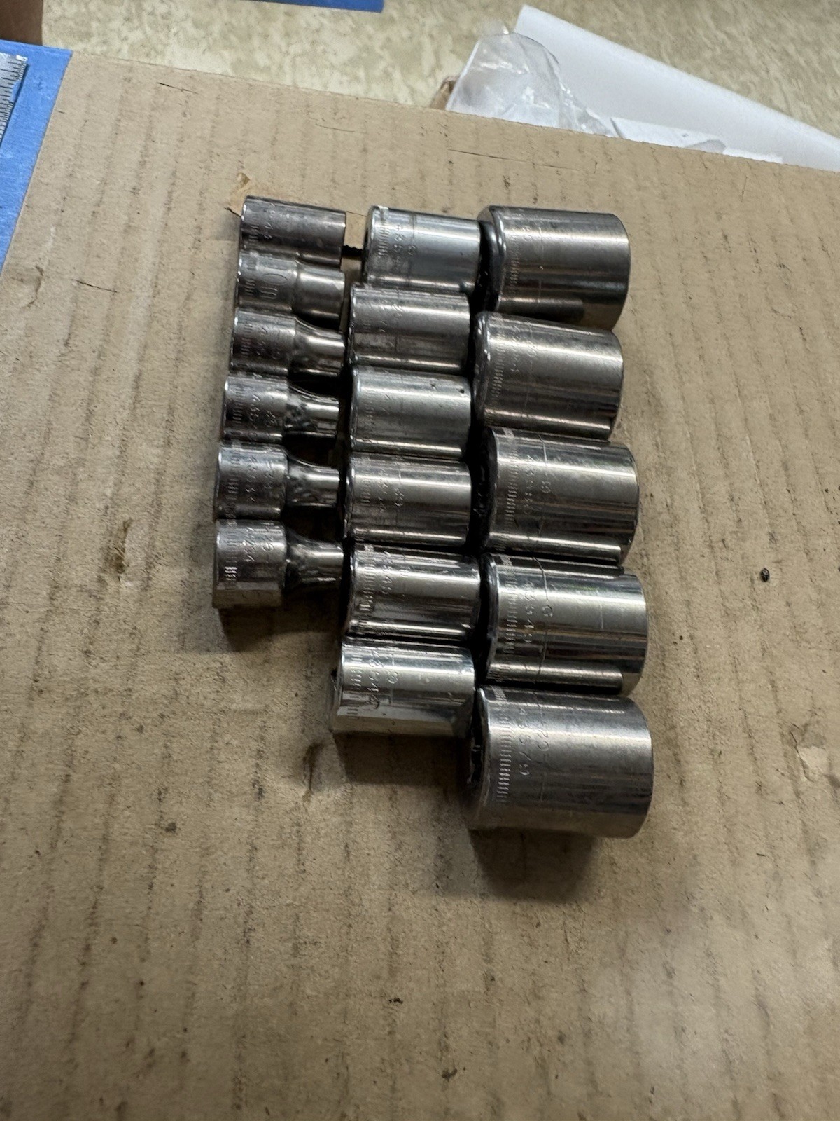 Vtg craftsman 17pc metric 3/8 drive 6mm-22mm 6 point, No Skips, Mix G Series USA