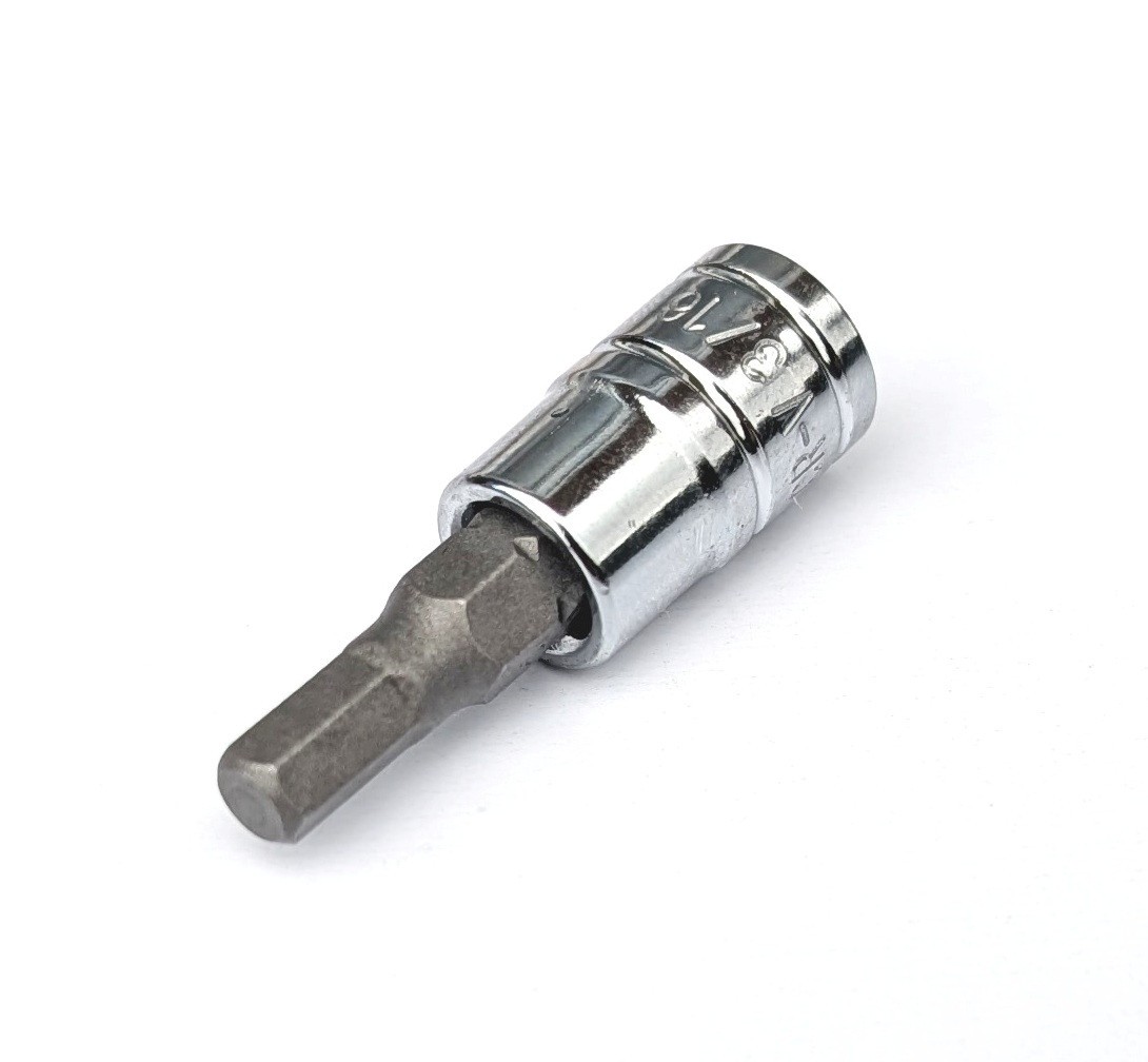 Lexivon 3/16″ SAE hex allen socket driver 1/4″ dr. drive polished CrV tool H3/16