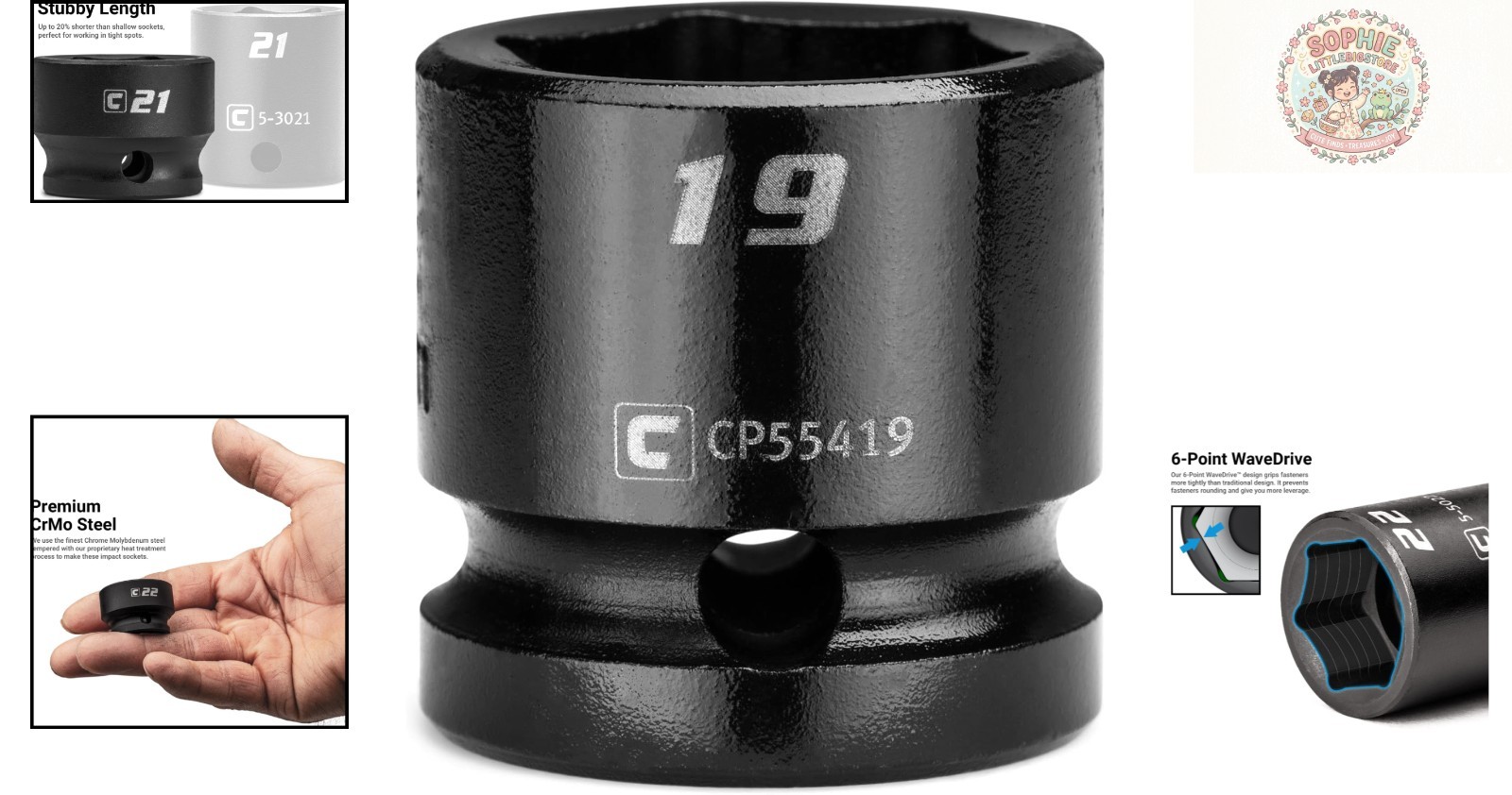 19 mm Stubby Impact Socket 1/2 in. Drive – Corrosion Resistant Design