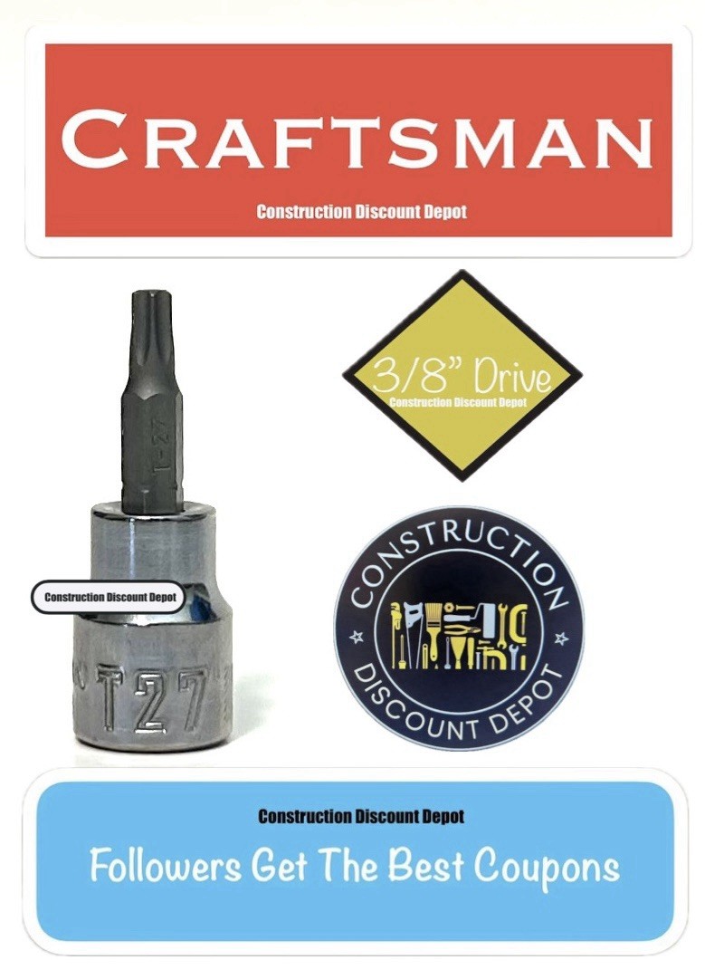 Craftsman Sockets 3/8″ Drive T27 Torx Star Bit Socket CMMT34488 new