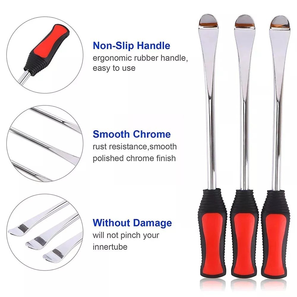 Steel Tire Spoon Lever Iron Kit Professional Motorcycle Tire Changing Tool USA