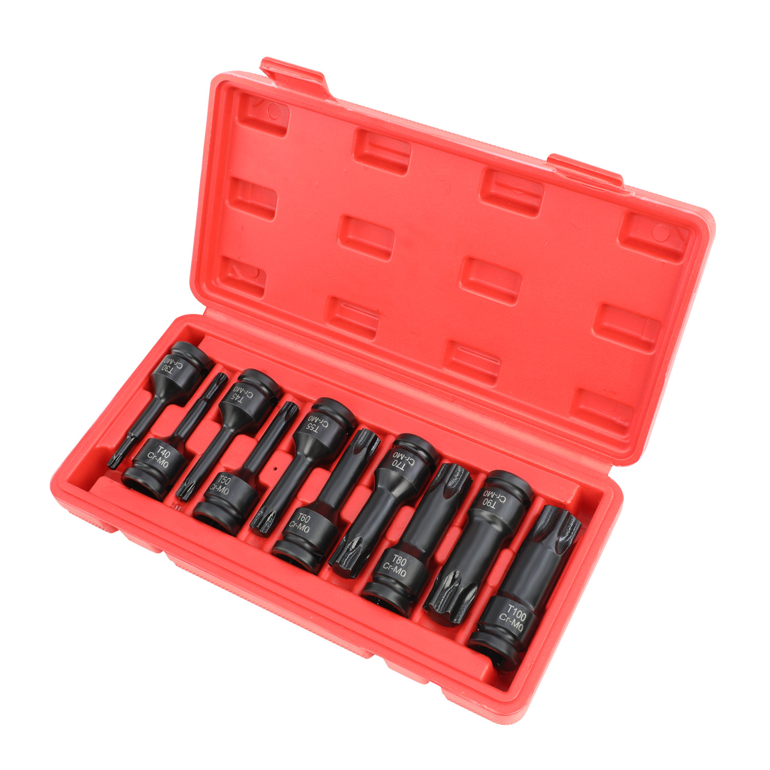 Impact Torx Bit Socket Set 10Pcs / 16Pcs 1/2″ Drive T20-T80 6-Point Star Bits