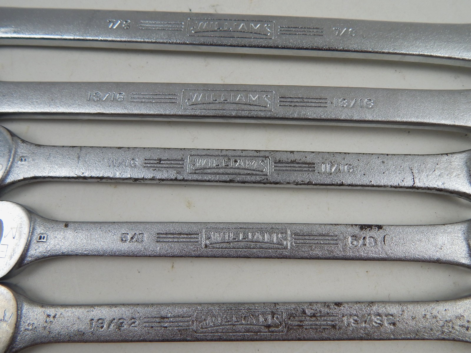 Vintage Williams Superrench SAE 12pt Combination Wrench Set Lot 5 Pieces