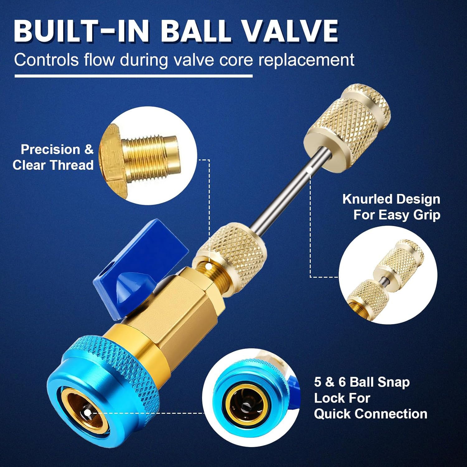 Car A/C R134A System Valve Core Quick Remover Installer Tools High Low Pressure