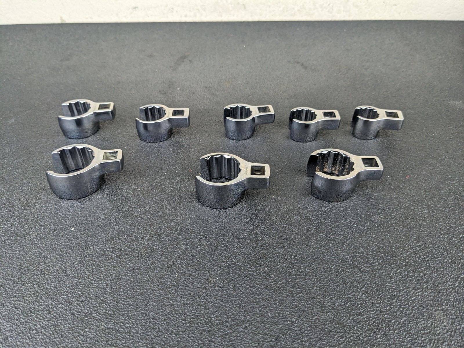 #bn277 Snap on Tools NEW 208AN 3/8″ Drive SAE Deep Flare Crowfoot Wrench Set
