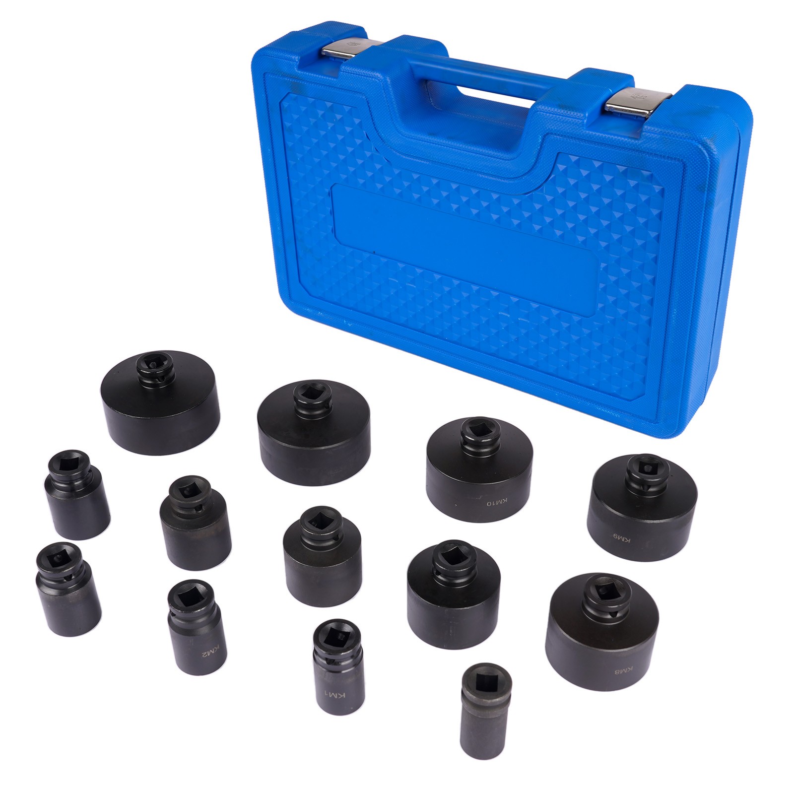 13x Spindle Locknut Sockets Nut Socket Set for KM Slot Nuts 4 Teeth Outer w/1/2″