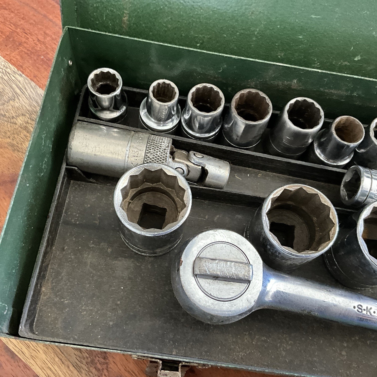 S-K Tools USA 1/2” Drive 29 PC Metric & SAE Socket Set W Metal Case