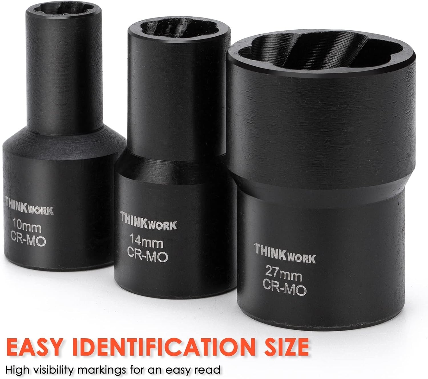 1/2 Inch Drive Lug Nut Extractor Kit for Stubborn Bolts – 13 Pieces