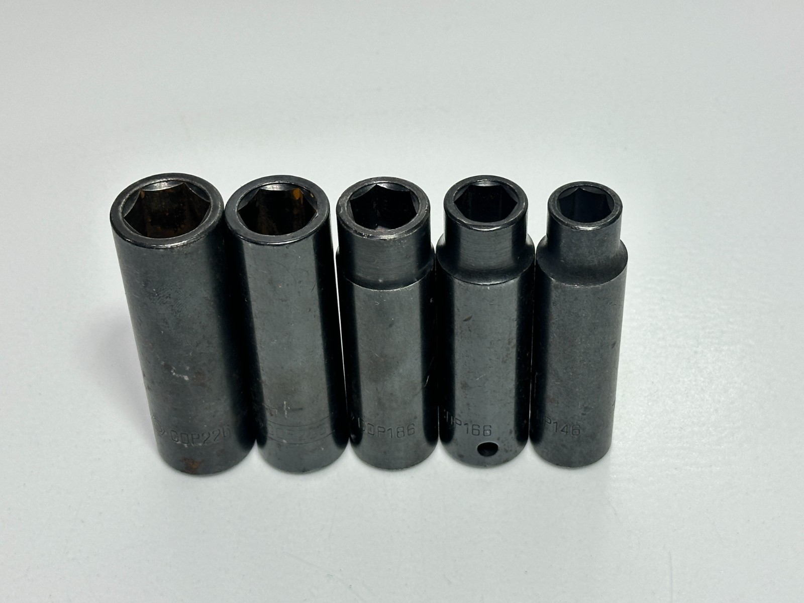 Matco USA 1/2” Drive Deep Impact Socket Lot, CDP146 CDP166 CDP186 CDP206 CDP226
