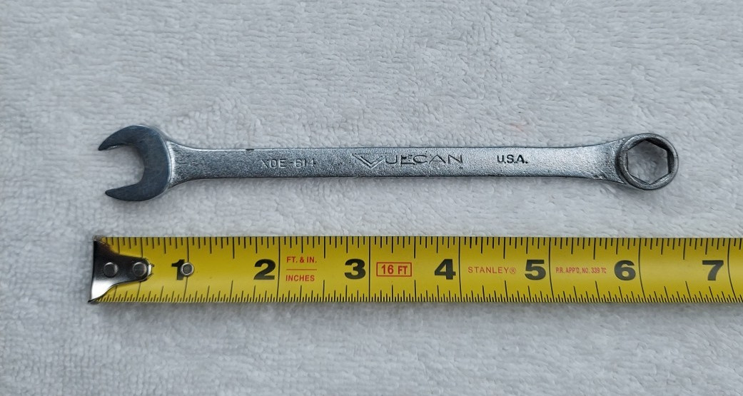 Vulcan XOE-614 7/16″ Service Wrench 6 Point Box End USA Vintage