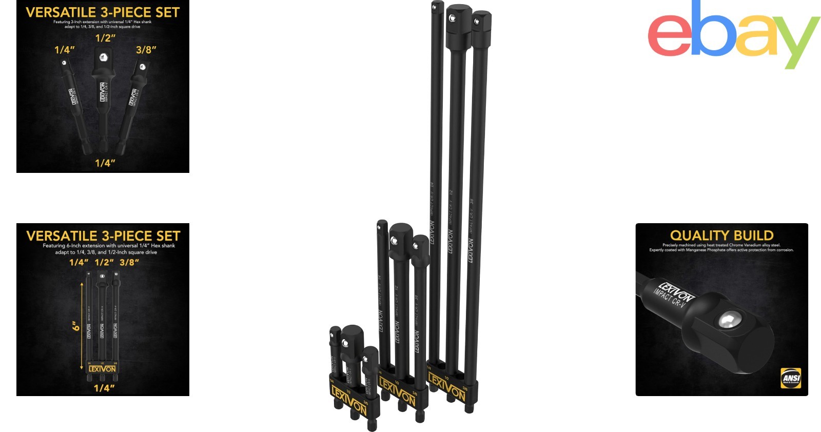 Heavy-Duty Impact Socket Adapters with Extended Lengths and Corrosion Resistance
