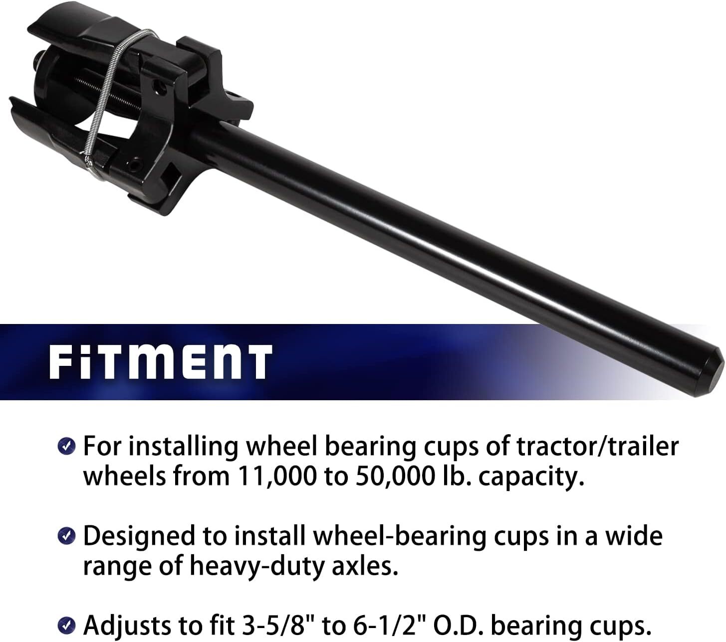 for 3 5/8″ to 6 1/2″ 11000 to 50000lb Axles Bearing Cup Remover & Installer 7180