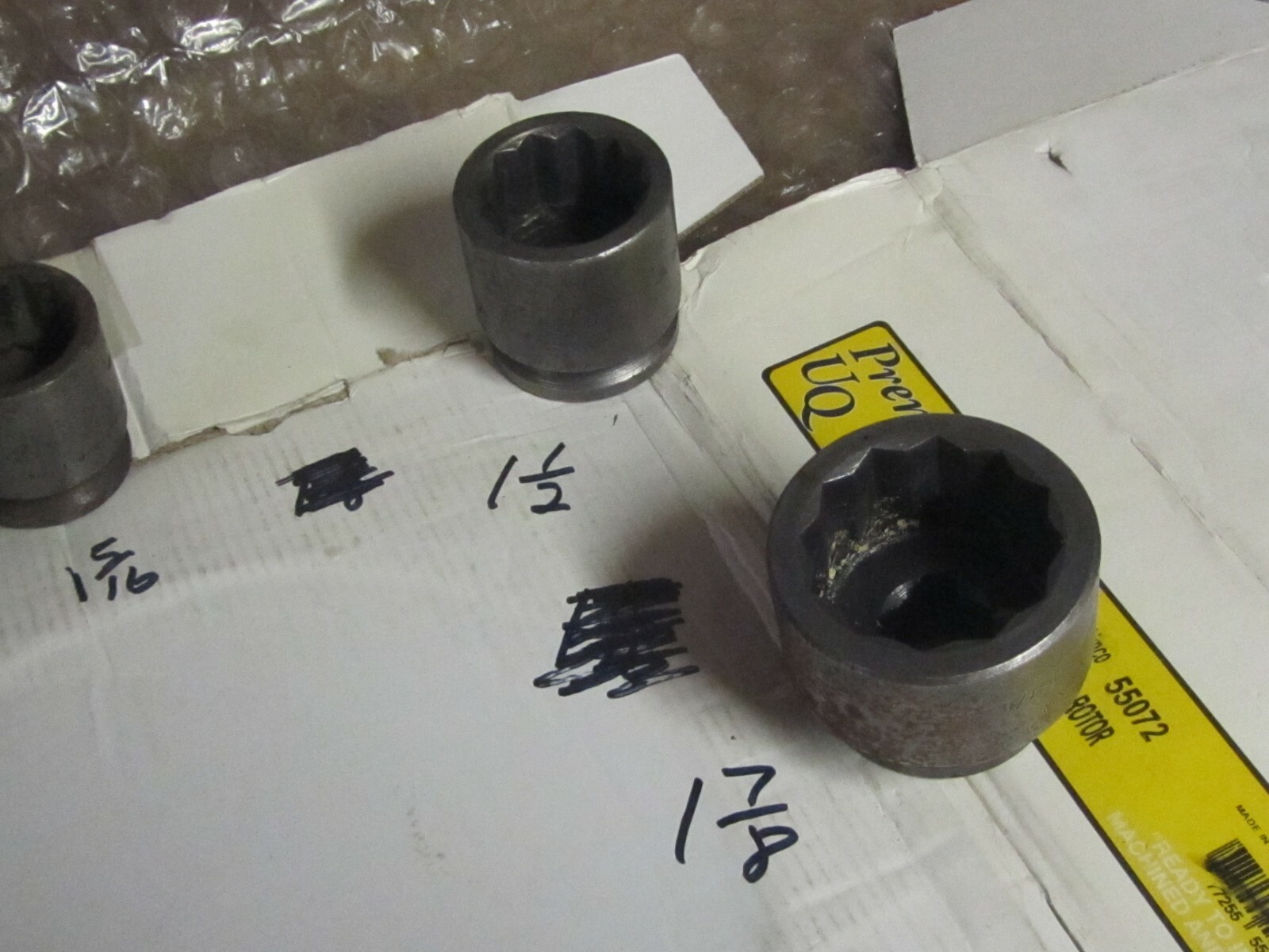 APEX 3/4″ DRIVE 12 POINT IMPACT SOCKETS LOT OF 6 1-1/8 ,1-3/16,1-1/4,1-1/2