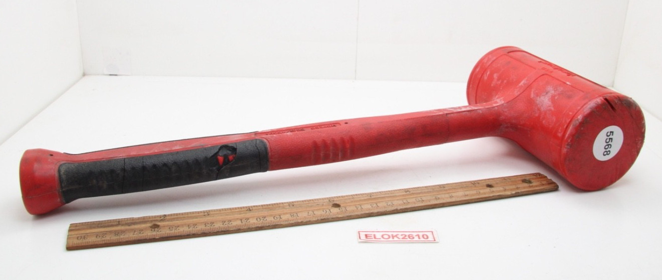 Snap-on HBFE56 56oz Dead Blow Hammer 15″ Red Soft Grip Handle USA