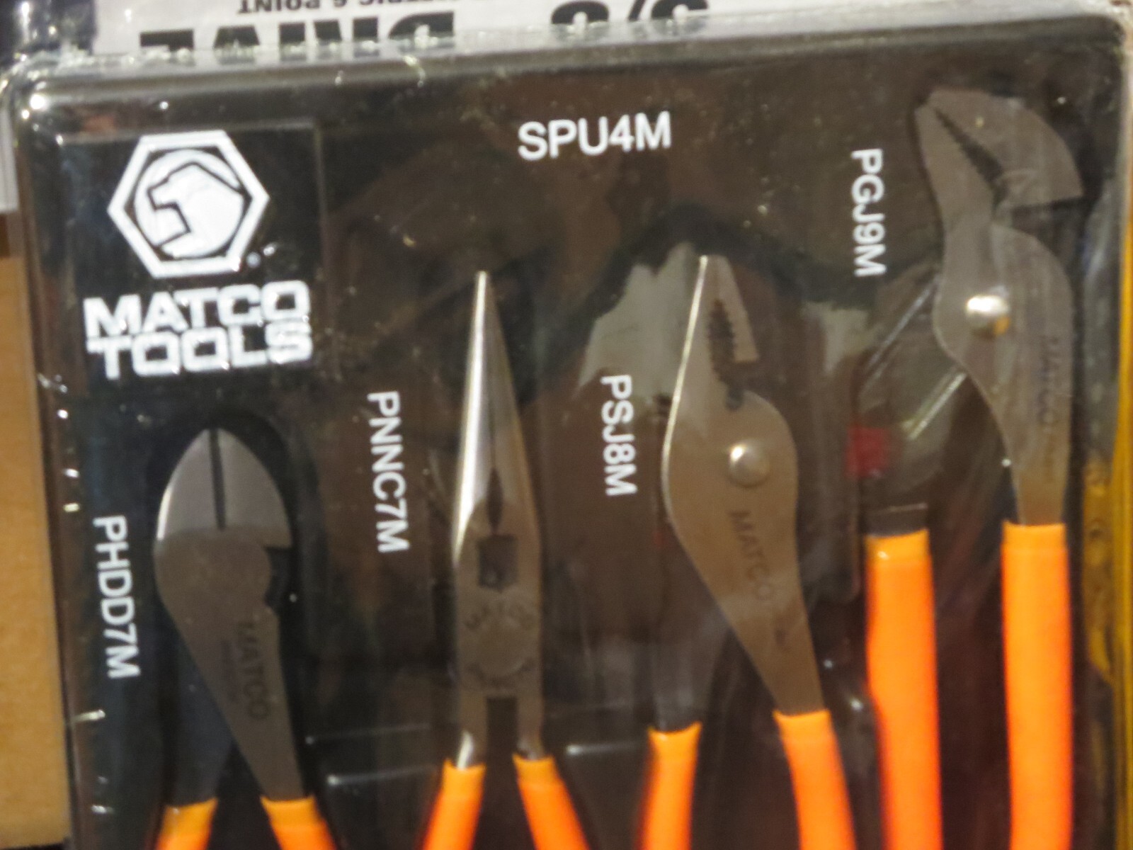 Matco SPU4M 4Pc. universal Pliers Set Orange w/tray New