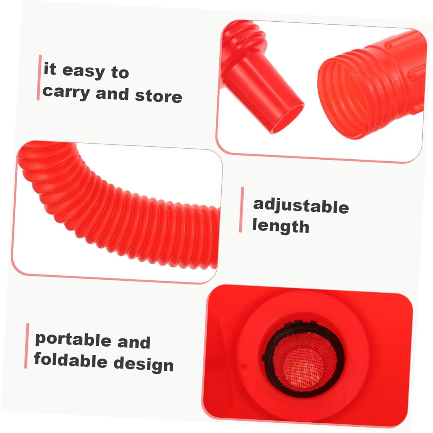 Automotive Funnel with Hose 165mm Plastic Oil Funnel for Oil Change Capless Gas