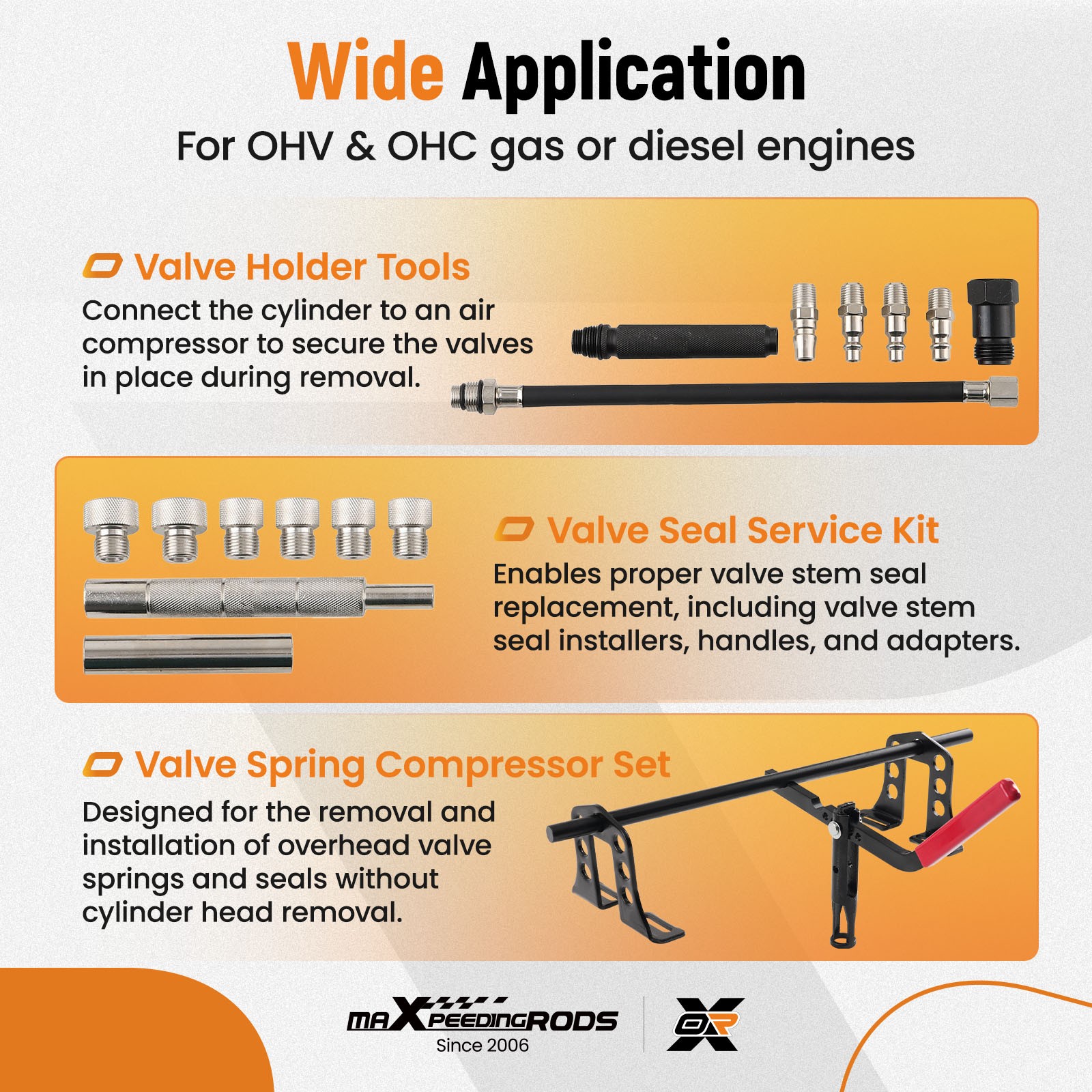 Cylinder Head Service Set Tool Valve Spring Compressor Removal Install Tool New