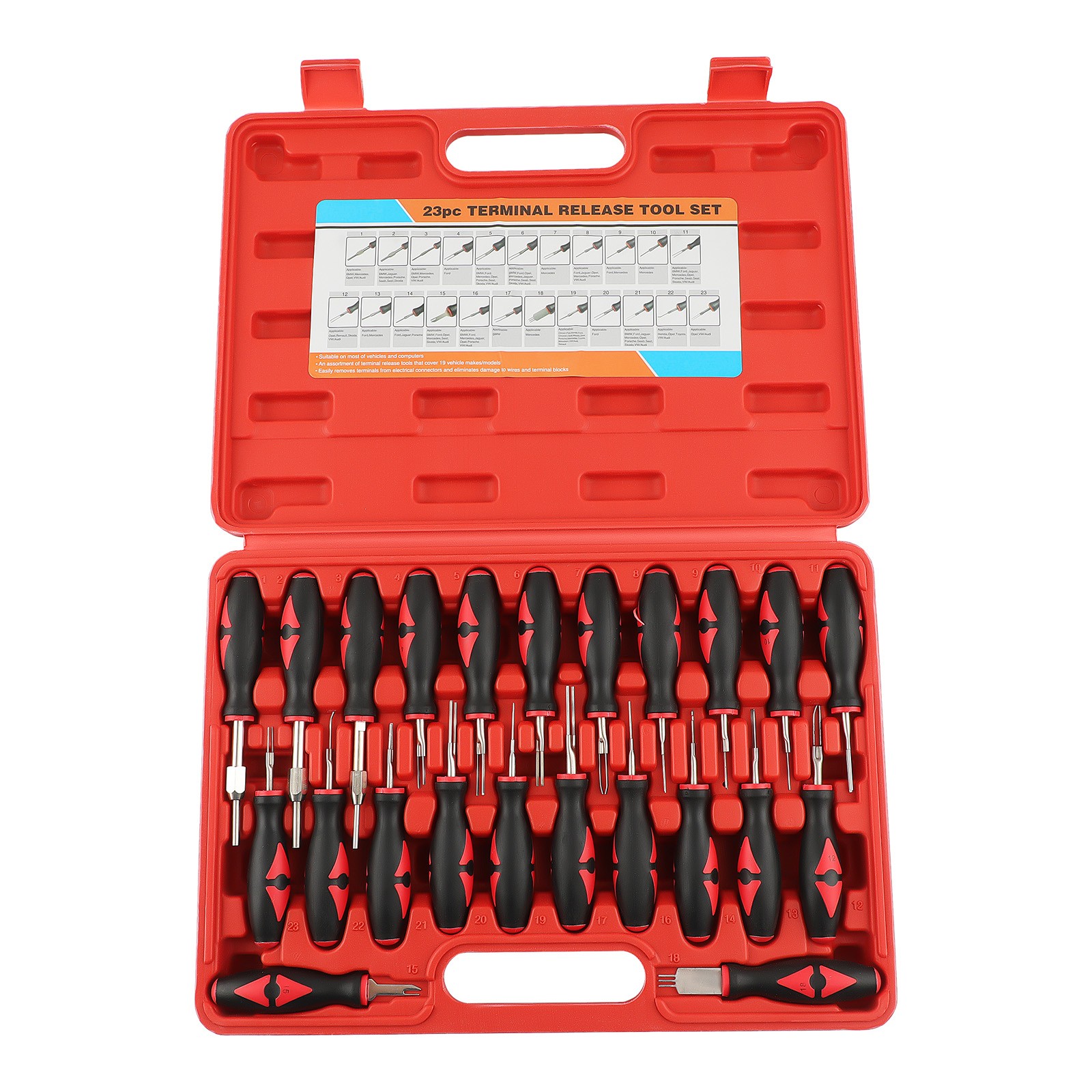 23x Crimp Pin Wire Terminal Connector Release Removal Tool Extractor for BMW