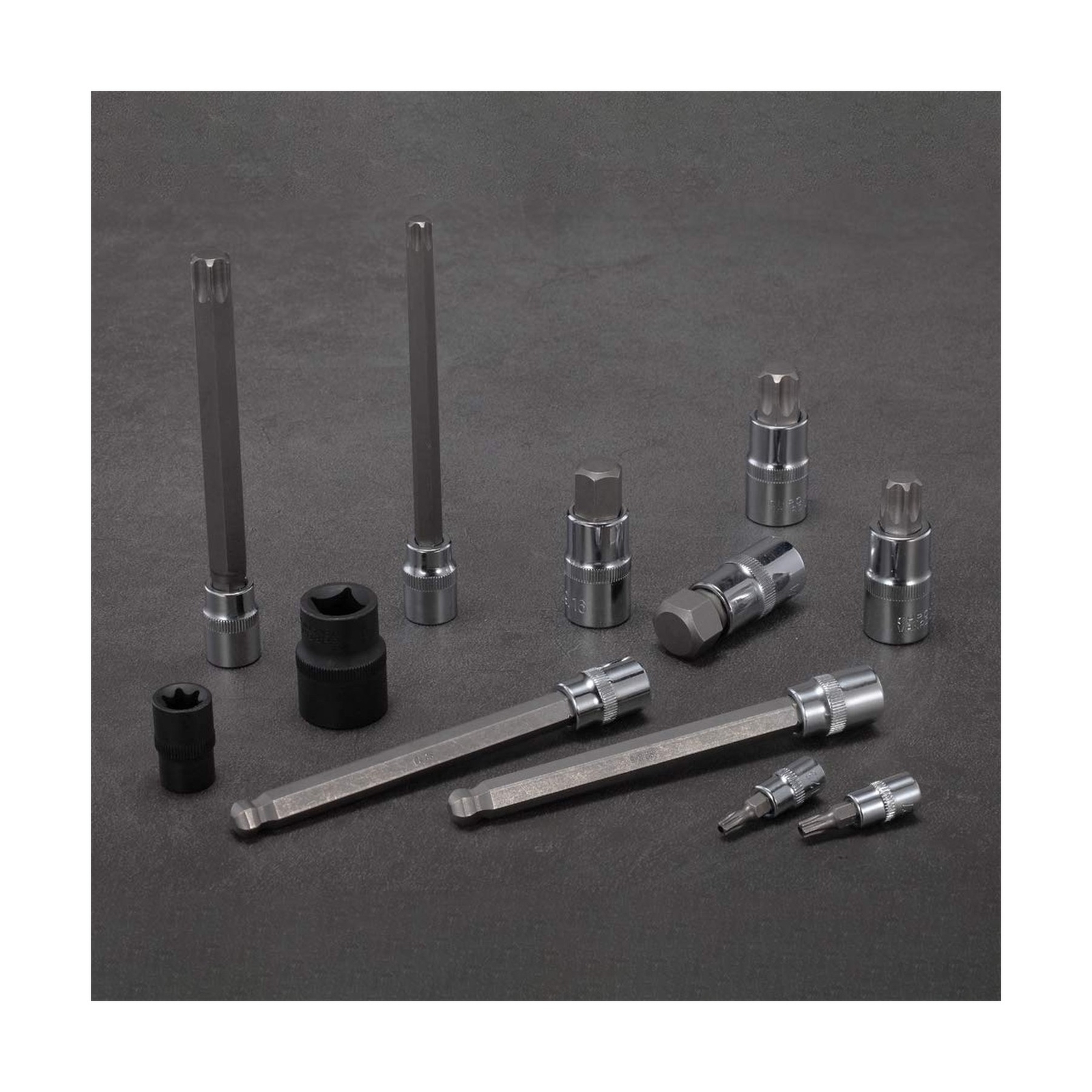 107-Piece Allen and Torx Bit Socket Set, 1/4″, 3/8″ and 1/2″ Drive Hex/Ball E…