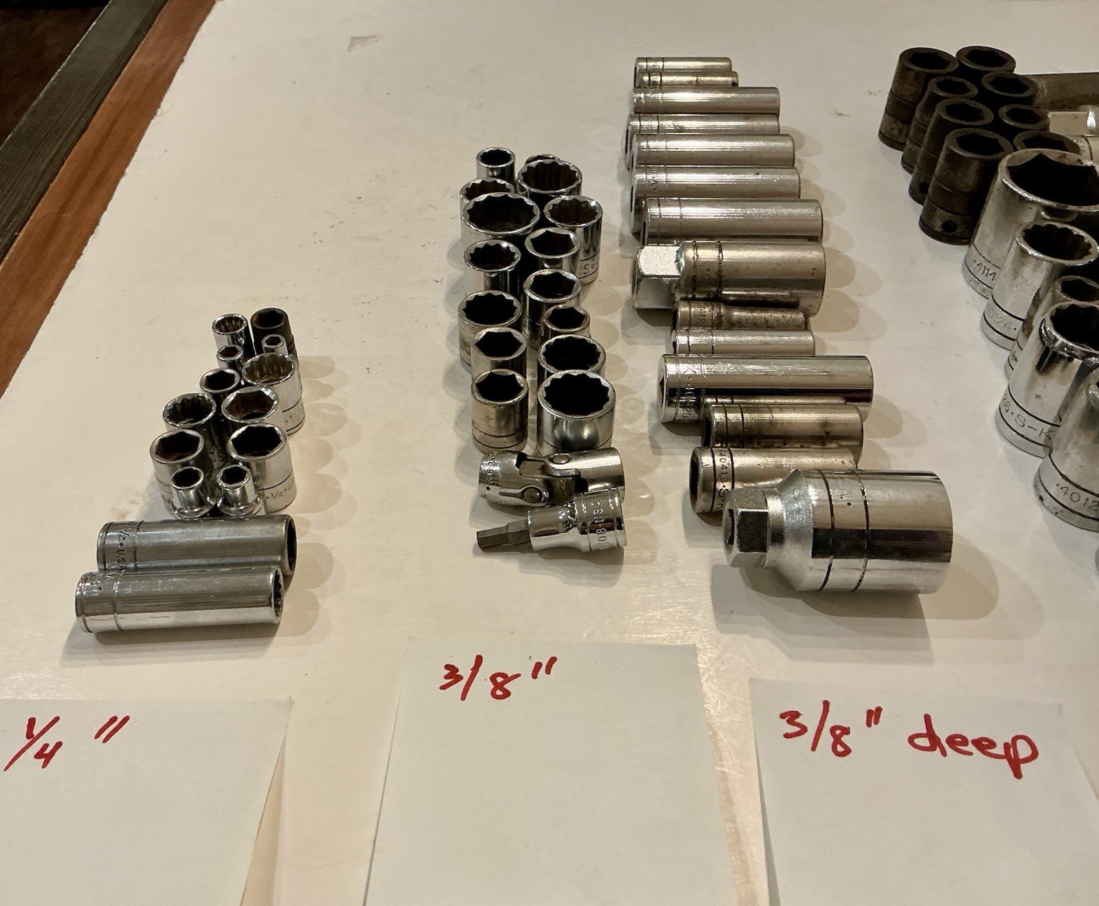 S-K Sockets, Lot Of 105 Sockets, `1/4, 3/8 & 1/2” Drive, Standard, Deep, Impact