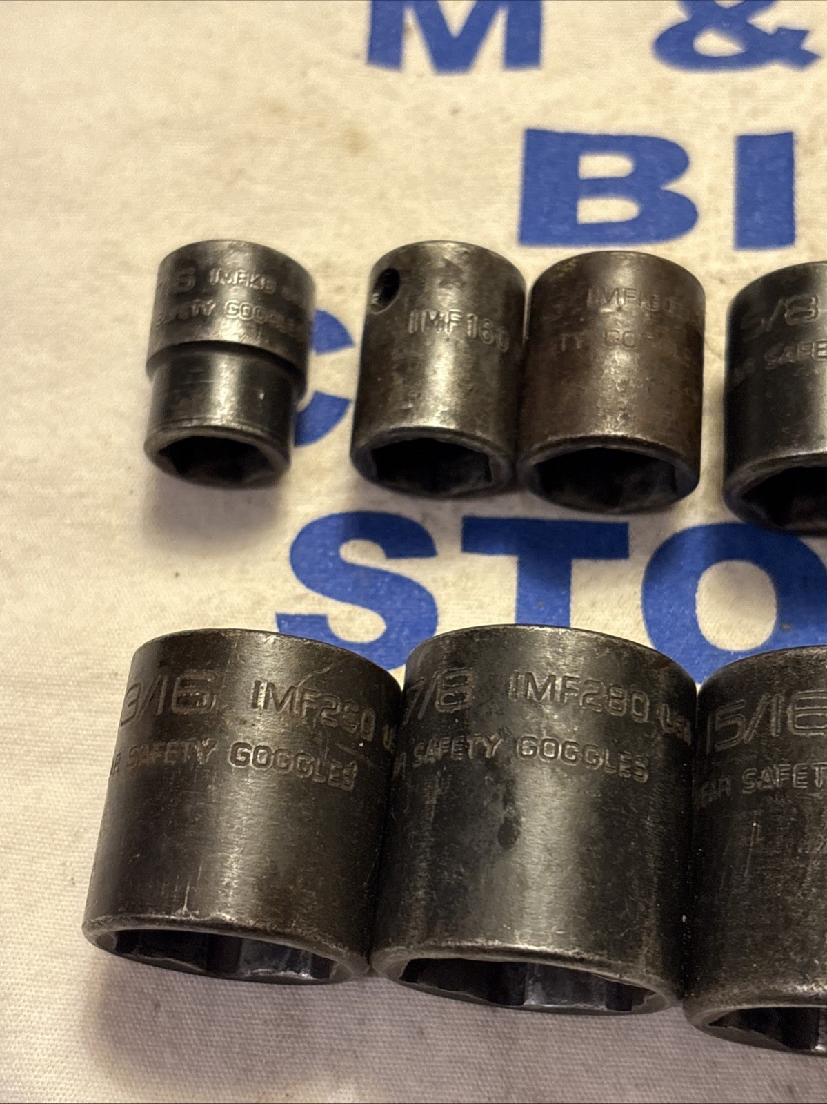 Snap-on Tools USA 3/8″ Drive 6pt 10pc SAE Shallow Impact Socket Set 212IMFYA