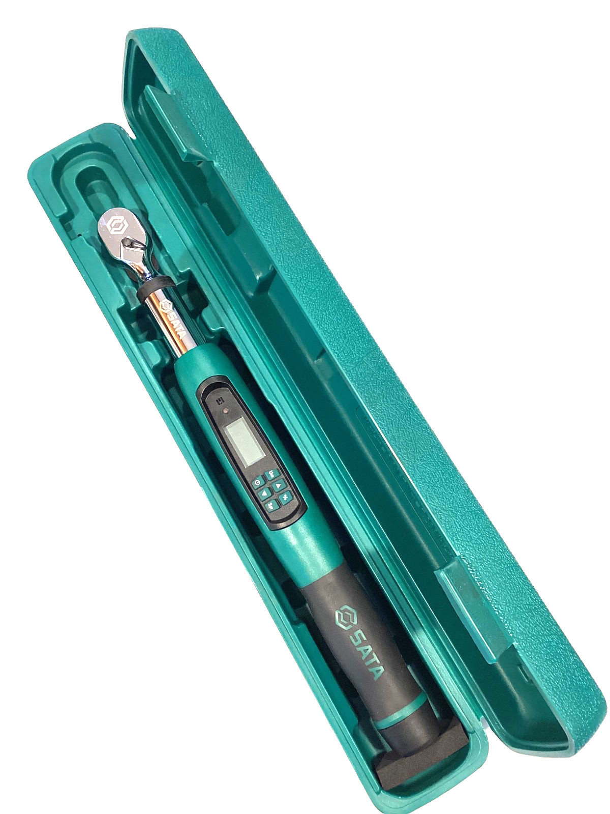 SATA NEW 3/8” Drive Digital Torque Wrench Snap Latch Case 7.5-100Ft Lbs ST96525