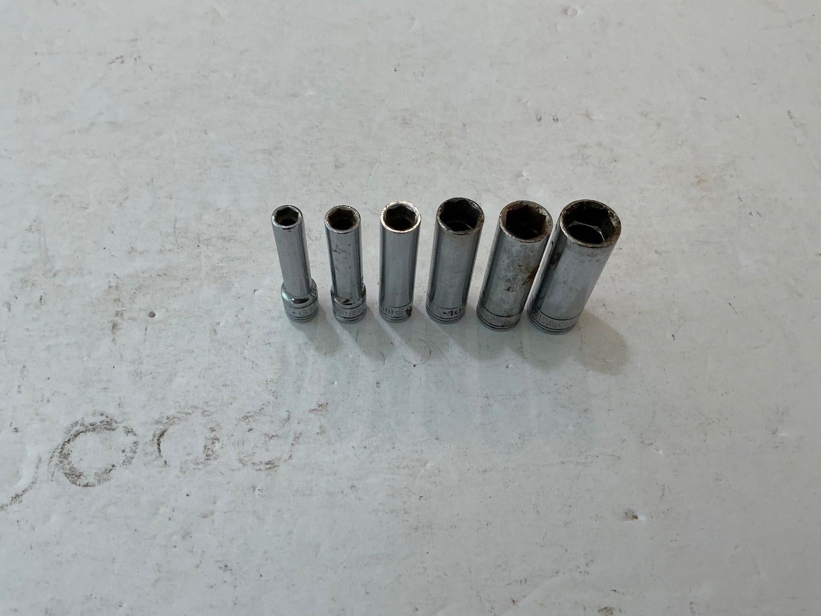 S-K tools 6 pc 1/4″ drive deep metric soxket set 6 pt 6mm-13mm USA made