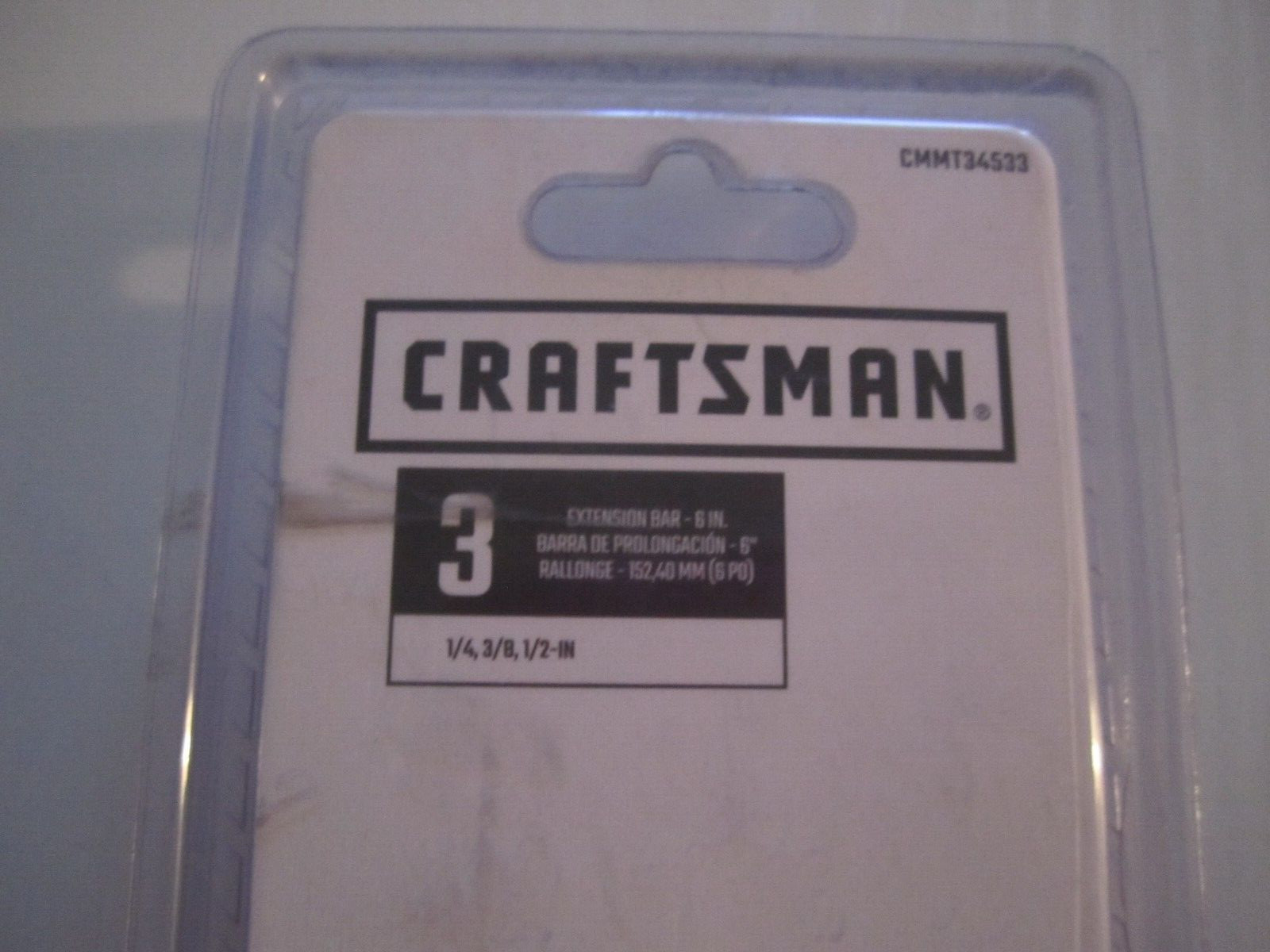 NEW Craftsman CMMT34533 6″ Extension Bar Set 3 pc 1/4, 3/8 and 1/2″ drive SAE