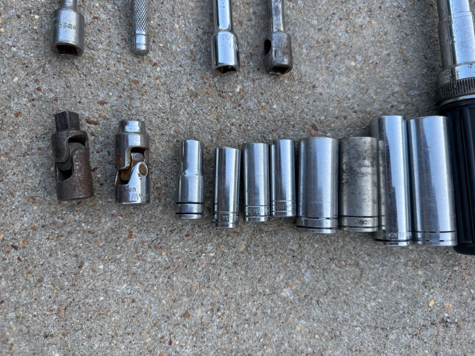 Blackhawk wrenches, ratchets, extensions and sockets 17 pieces total