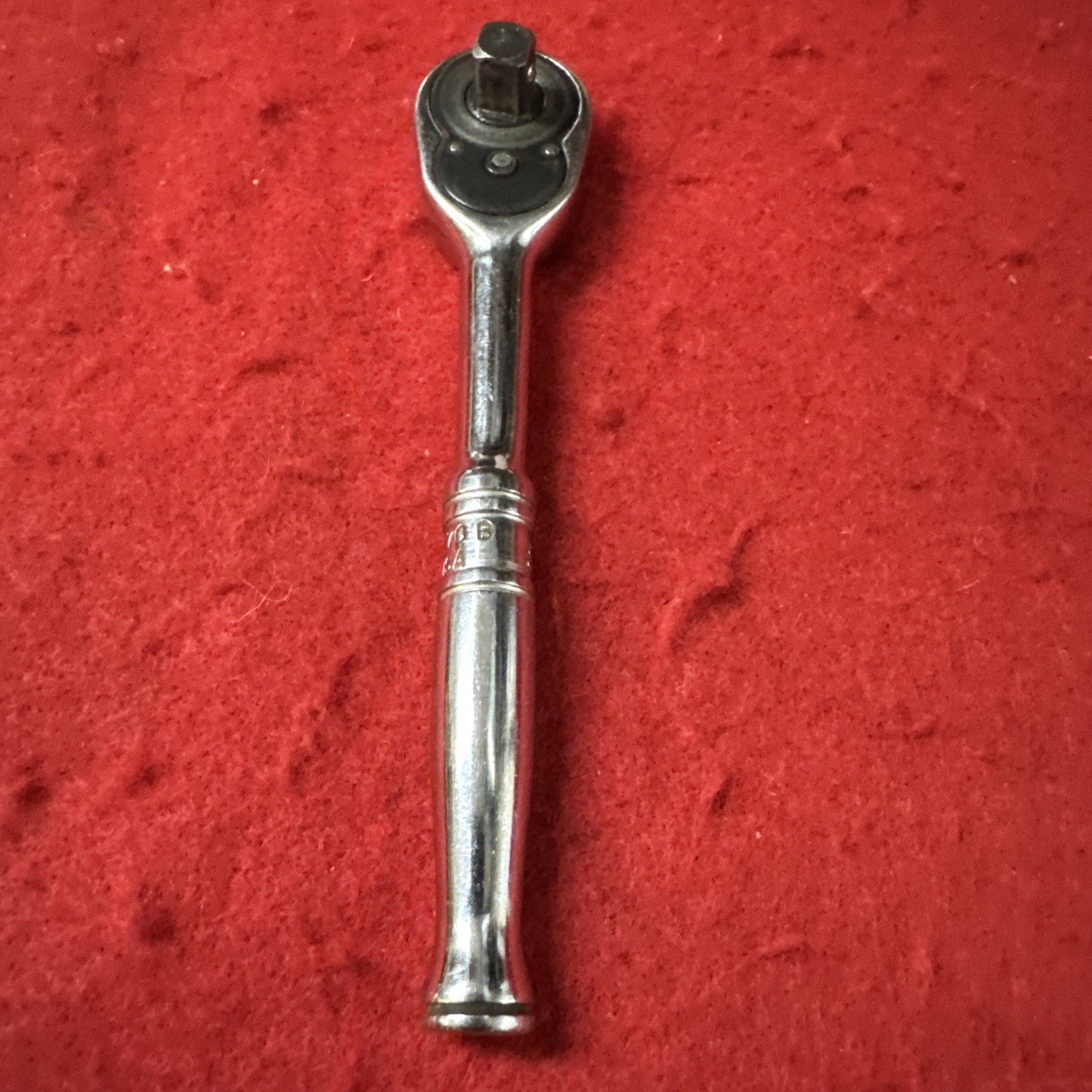 Vintage Snap-on Tools USA TM70B – 1/4″ Drive Standard Handle Chrome Ratchet